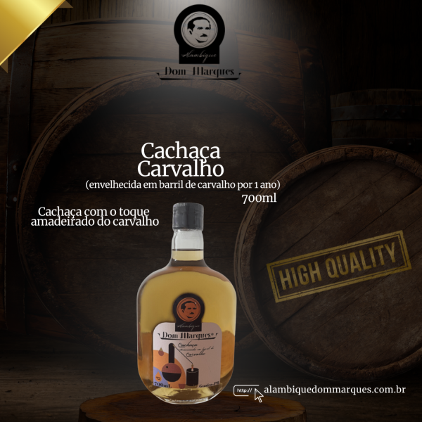 Cachaça envelhecida em barril de Carvalho (1ano)
