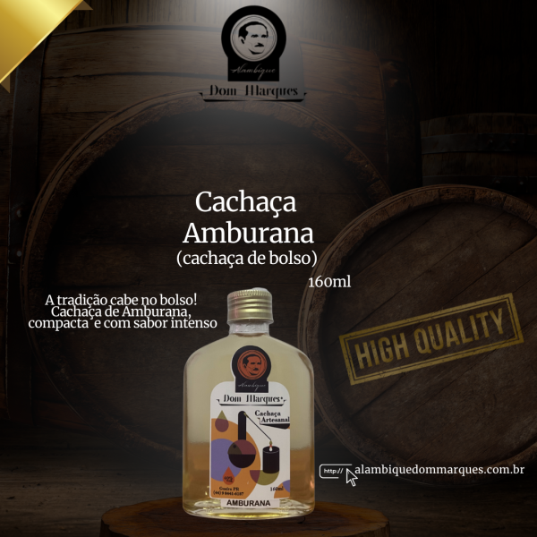 Cachaça armazenada em barril de Amburana (Bolso)